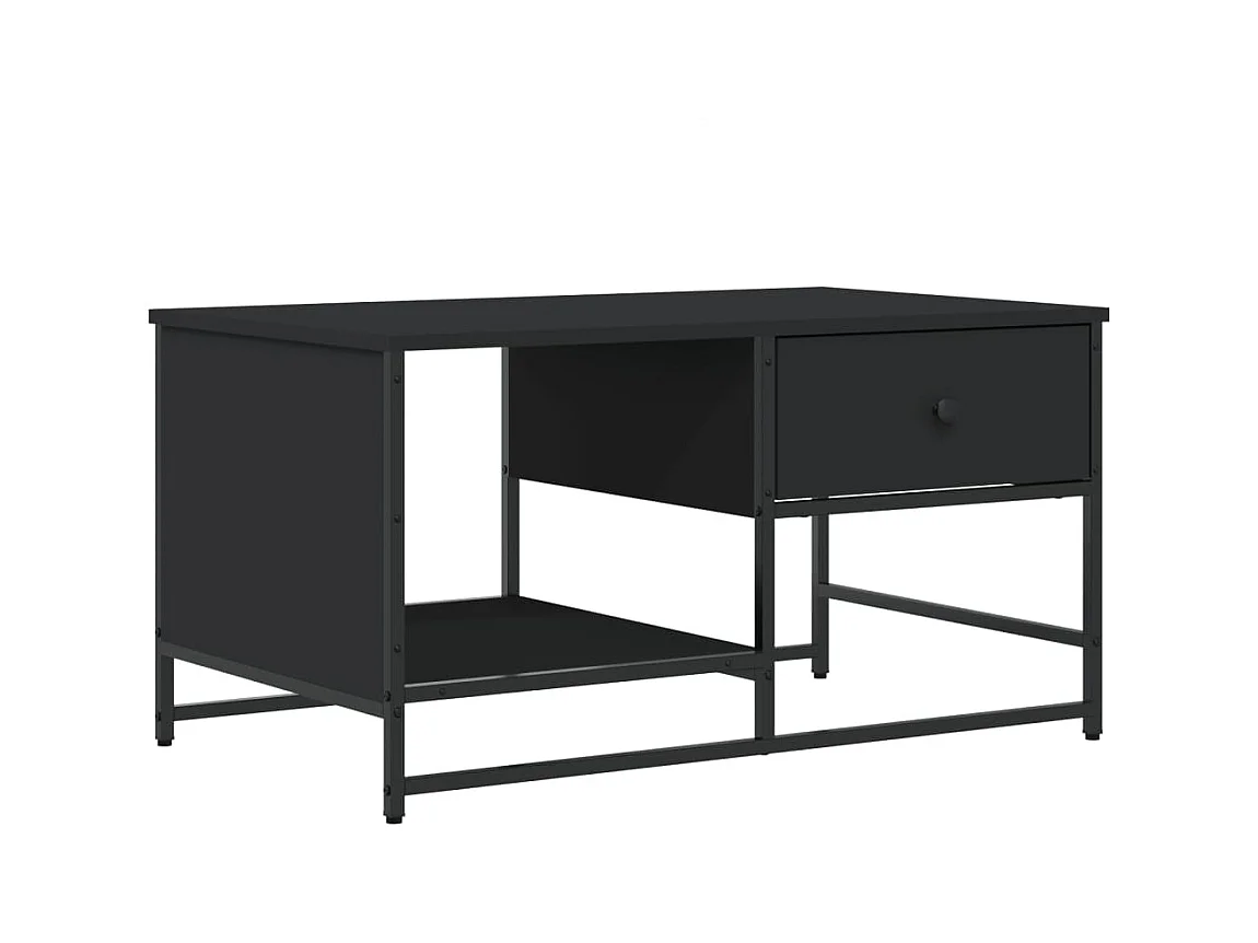 Mesa de centro-Mesa auxiliar con borde curvado 1 cajón madera reciclada SHL3128