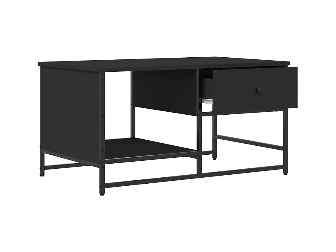 Mesa de centro-Mesa auxiliar con borde curvado 1 cajón madera reciclada SHL3128