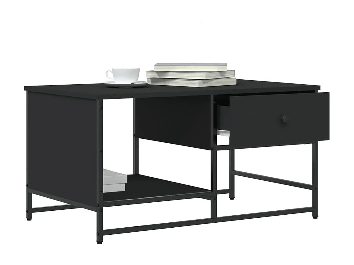 Table basse salon-Table d'appoint noir 85,5x51x45 cm bois d'ingénierie SHL46418