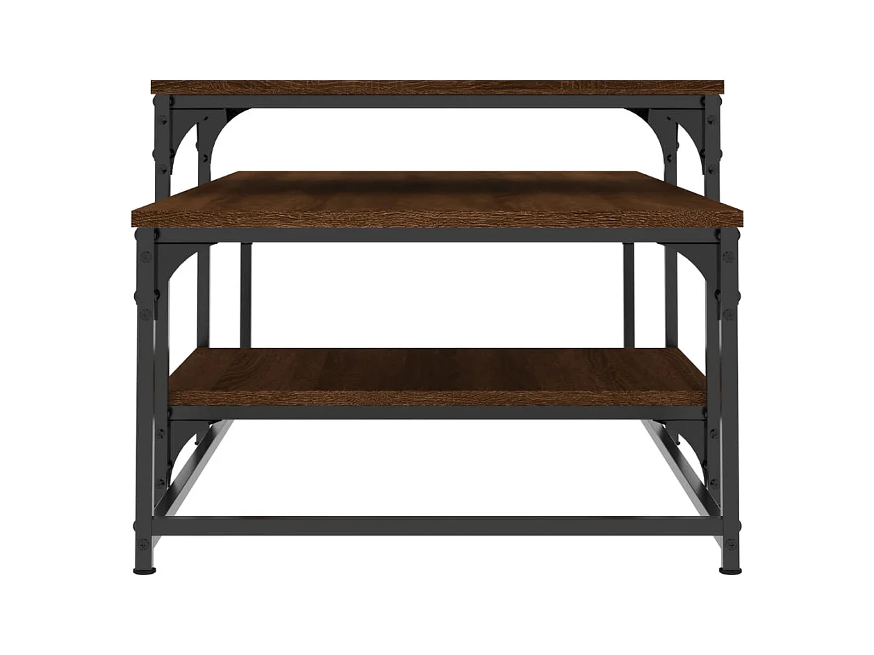 Mesa de centro-Mesa auxiliar blanco madera contrachapada 40x40x42 cm SHL1714