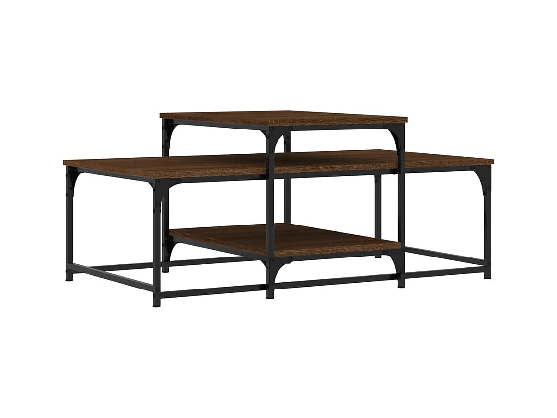 Mesa de centro-Mesa auxiliar blanco madera contrachapada 40x40x42 cm SHL1714