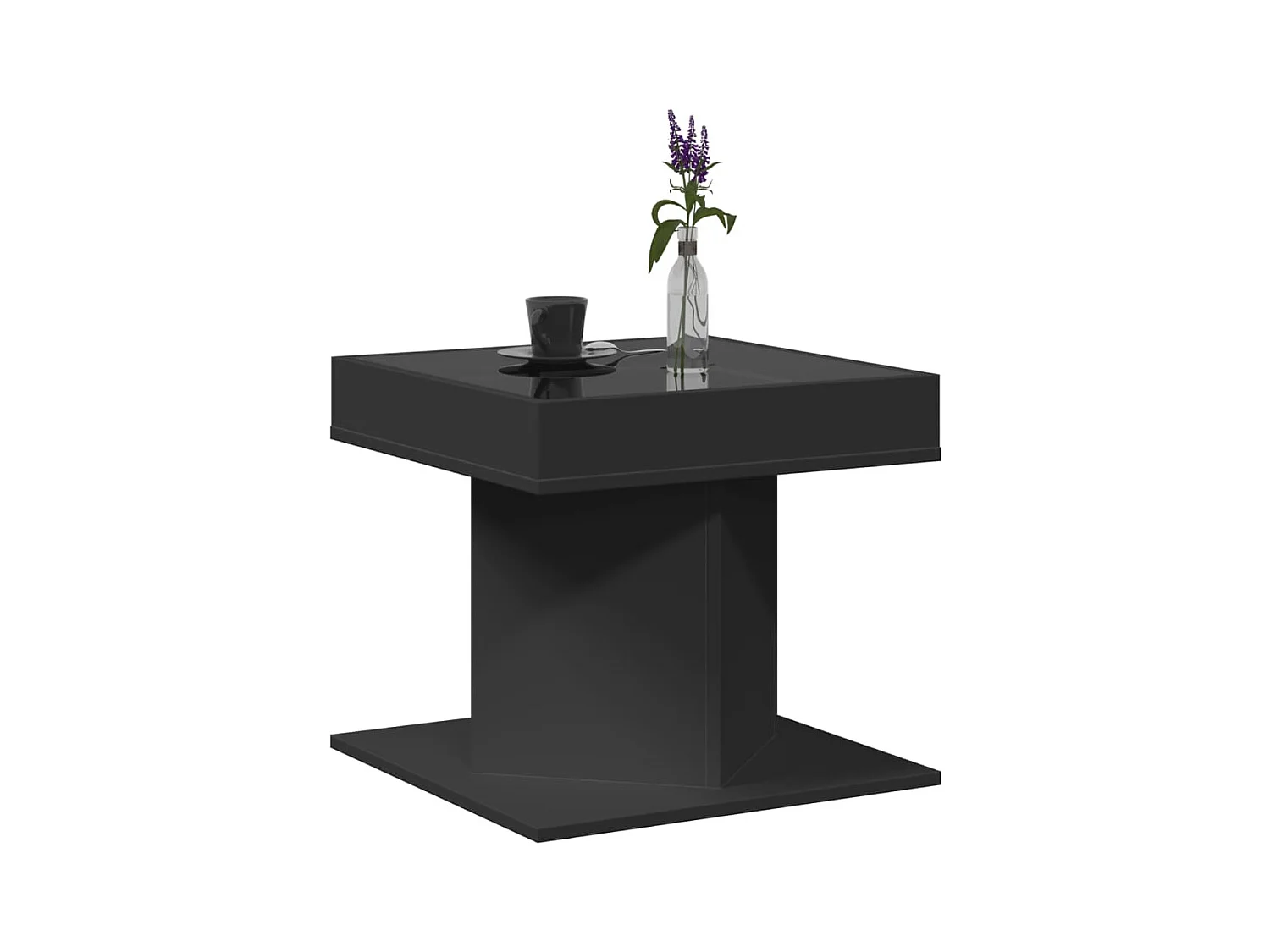 Mesa de centro-Mesa auxiliar madera contrachapada roble ahumado 80x50x40 cm SHL117850