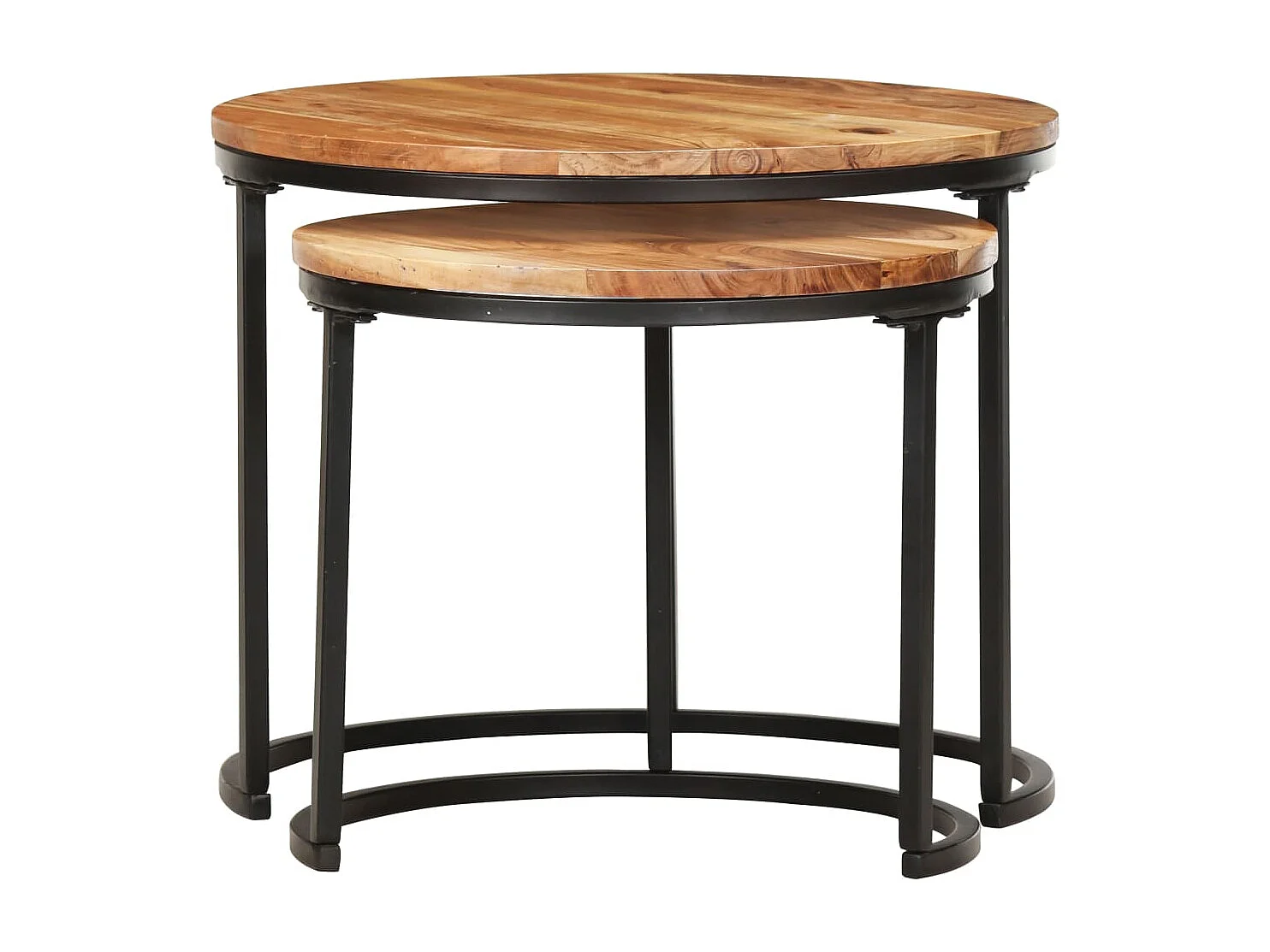 Couchtisch 2er Set-Satztische-Sofatisch Massivholz Akazie SHL58744