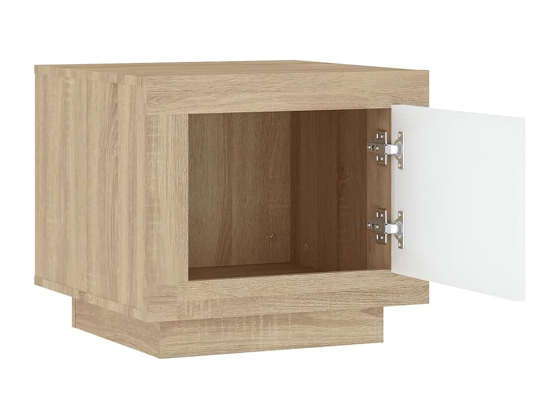Couchtisch-Sofatisch-Beistelltische Weiß und Sonoma-Eiche 51x50x45 cm Holzwerkstoff SHL87931