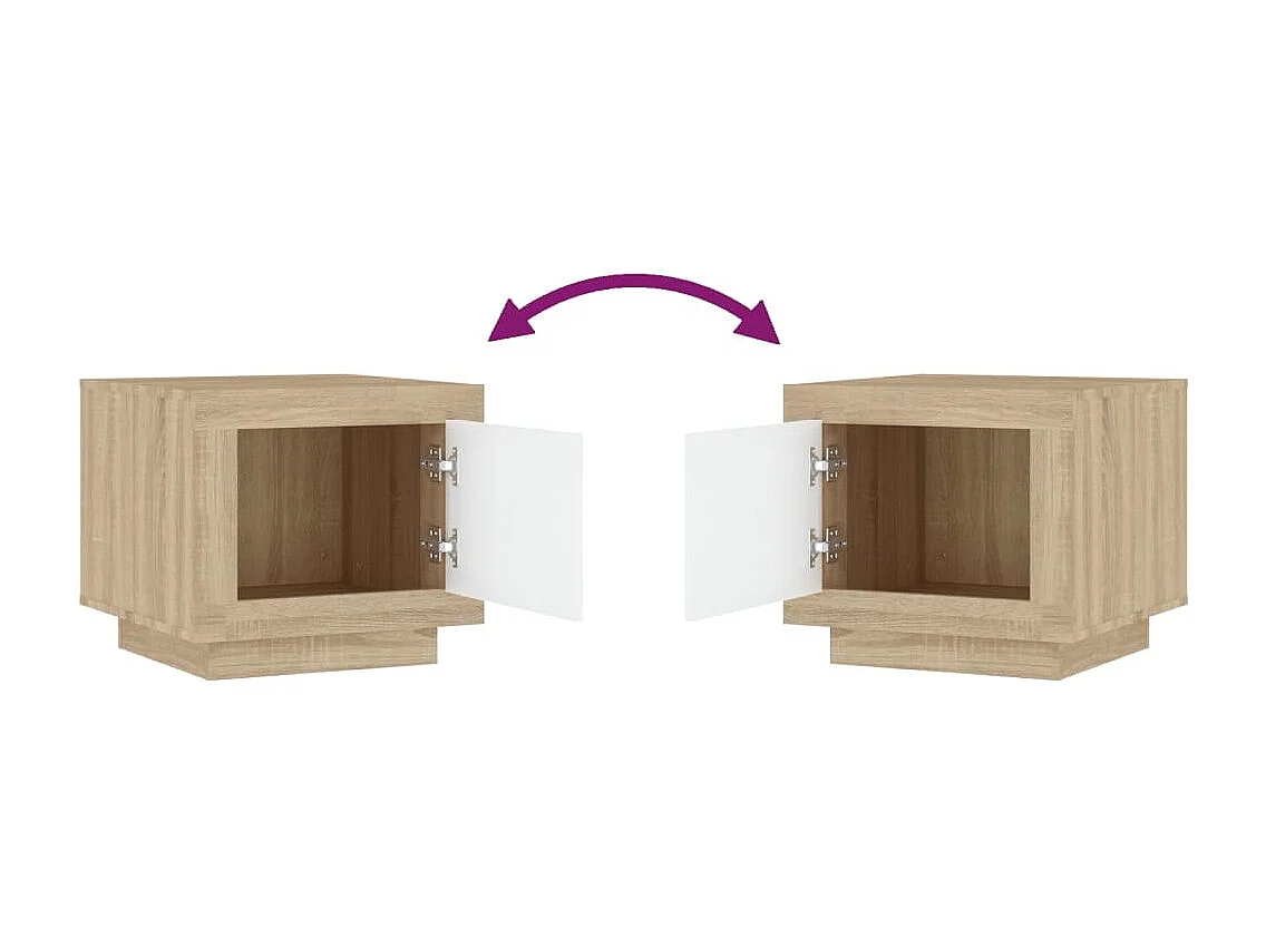 Couchtisch-Sofatisch-Beistelltische Weiß und Sonoma-Eiche 51x50x45 cm Holzwerkstoff SHL87931