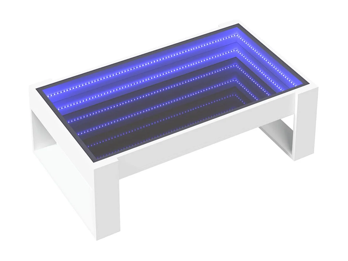 Couchtisch mit Infinity-LED | Beistelltische | Sofatisch Weiß 90x53x30 cm SHL7754