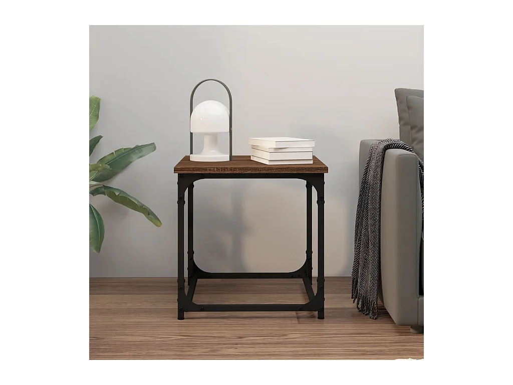 Mesa de centro | Mesa auxiliar madera de ingeniería gris hormigón 60x45x31 cm SHL368343