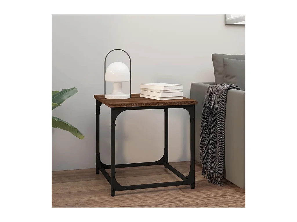 Mesa de centro | Mesa auxiliar madera de ingeniería gris hormigón 60x45x31 cm SHL368343