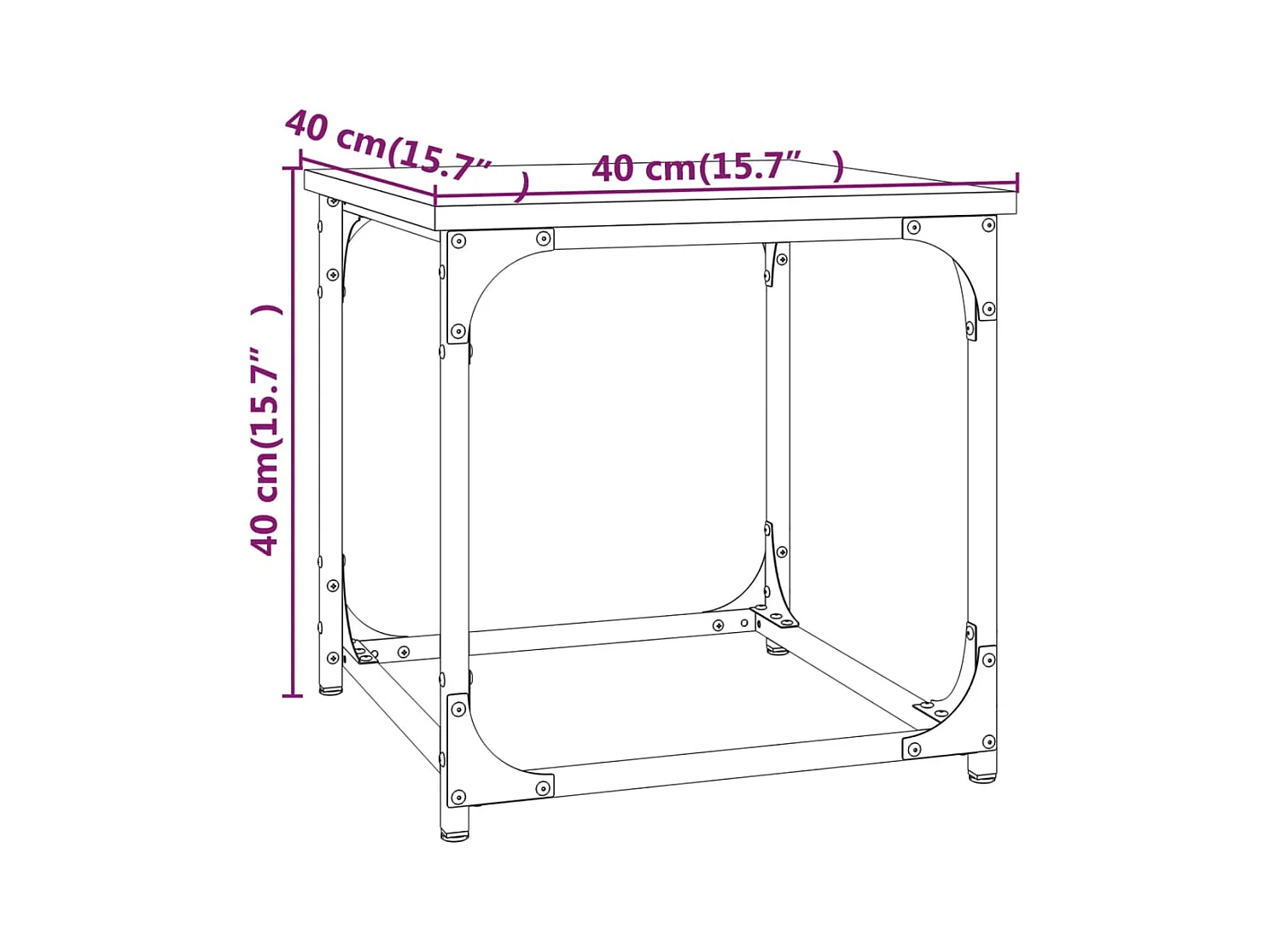 Mesa de centro | Mesa auxiliar madera de ingeniería gris hormigón 60x45x31 cm SHL368343