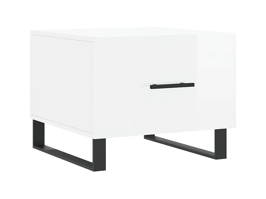 Lot de 2 Tables basses-Tables d'appoint blanc brillant 50x50x40cm bois d'ingénierie SHL14692