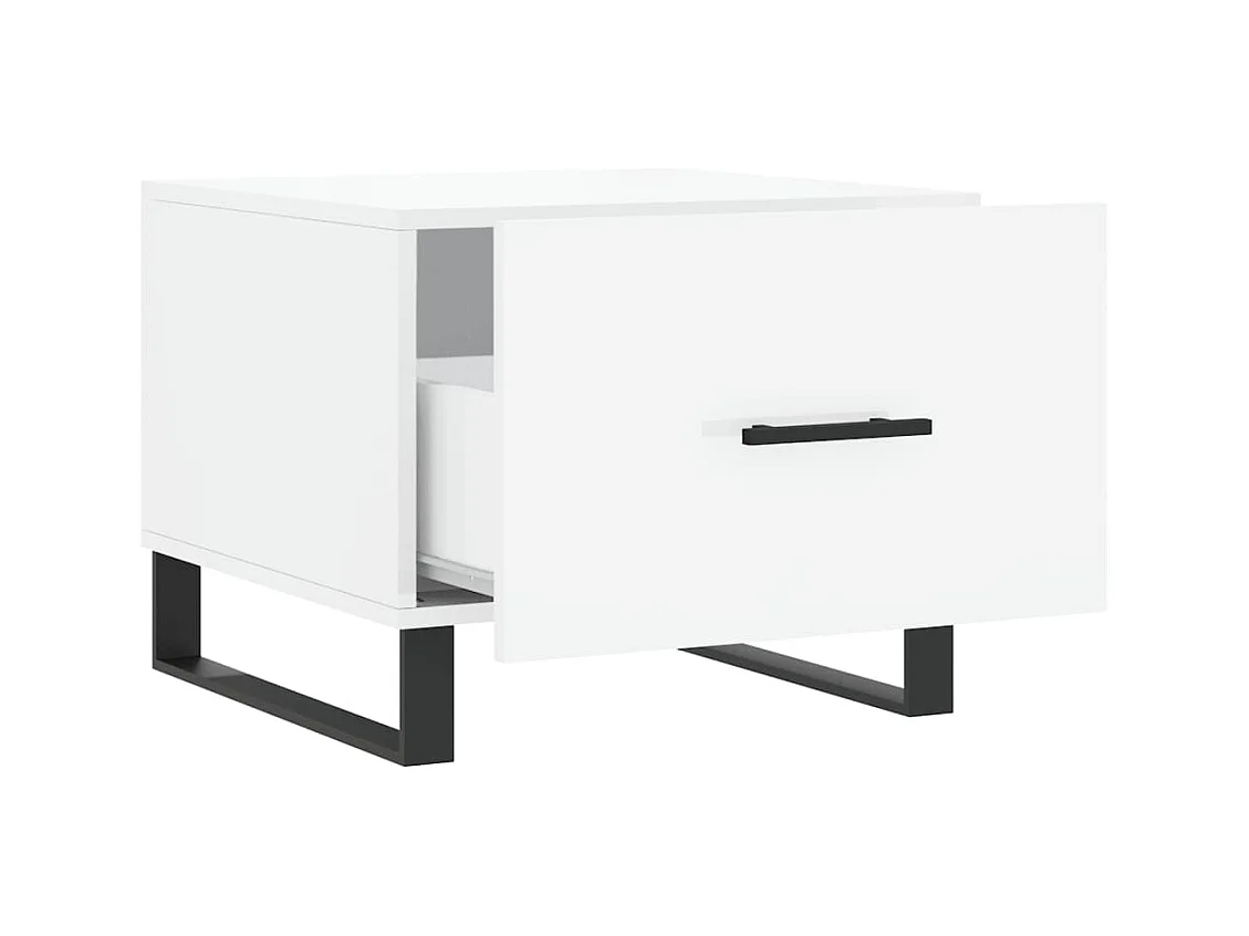 Lot de 2 Tables basses-Tables d'appoint blanc brillant 50x50x40cm bois d'ingénierie SHL14692