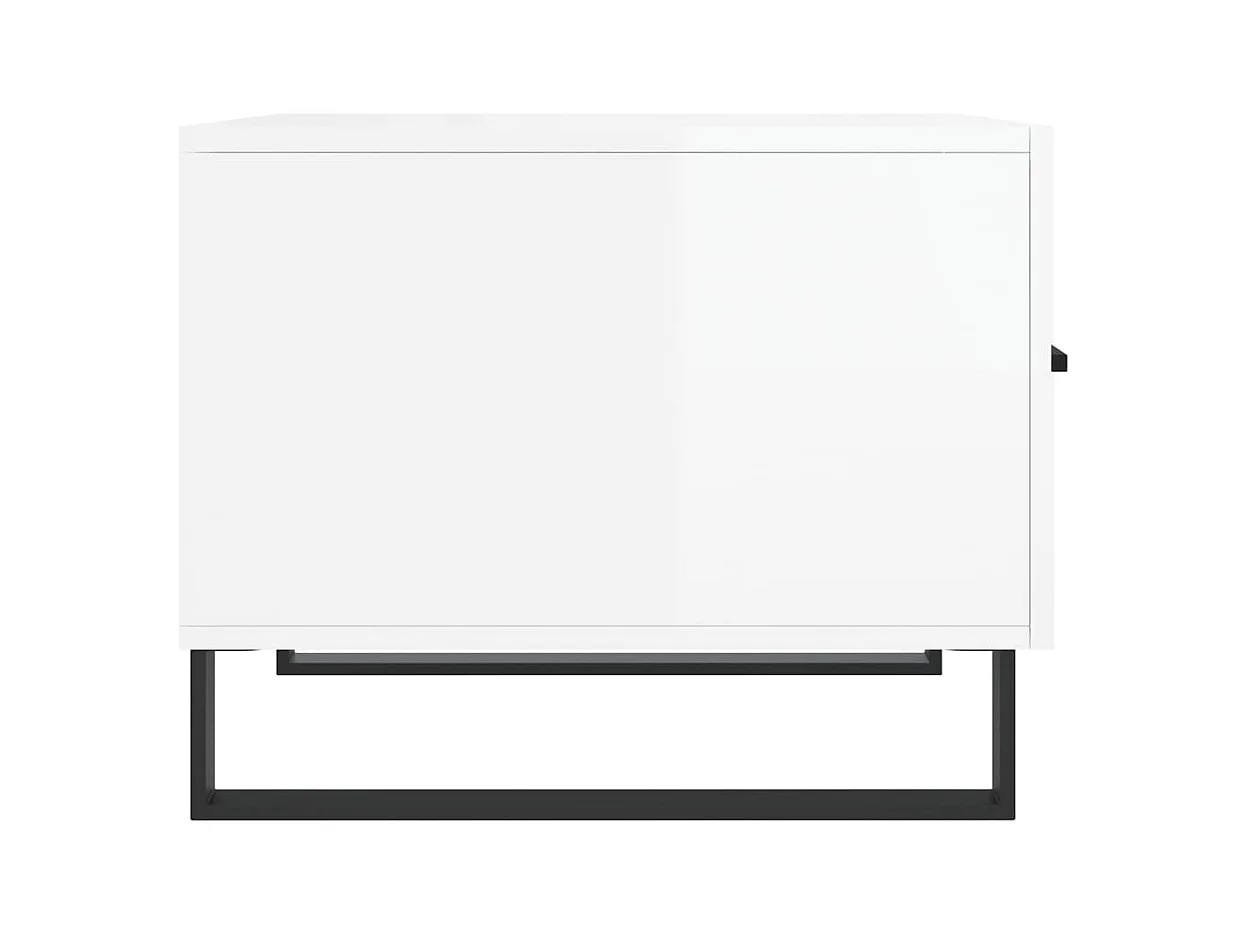 Lot de 2 Tables basses-Tables d'appoint blanc brillant 50x50x40cm bois d'ingénierie SHL14692