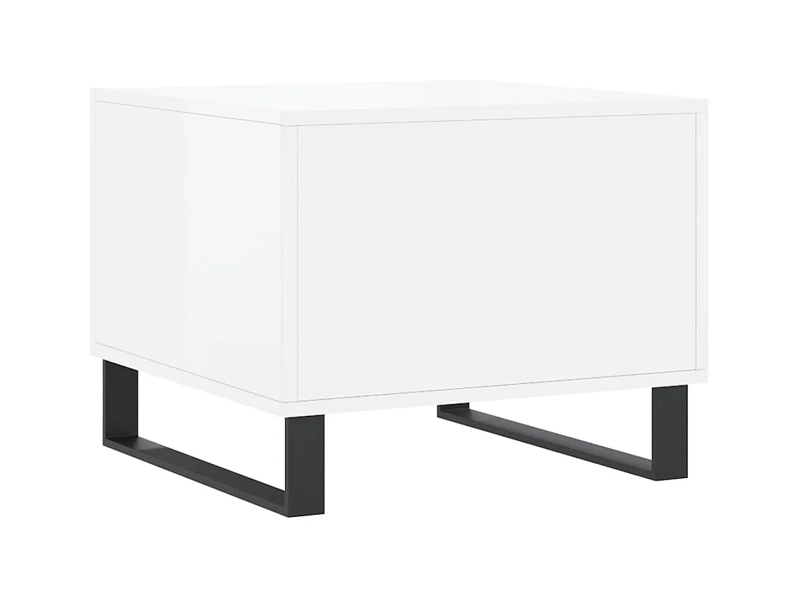 Lot de 2 Tables basses-Tables d'appoint blanc brillant 50x50x40cm bois d'ingénierie SHL14692
