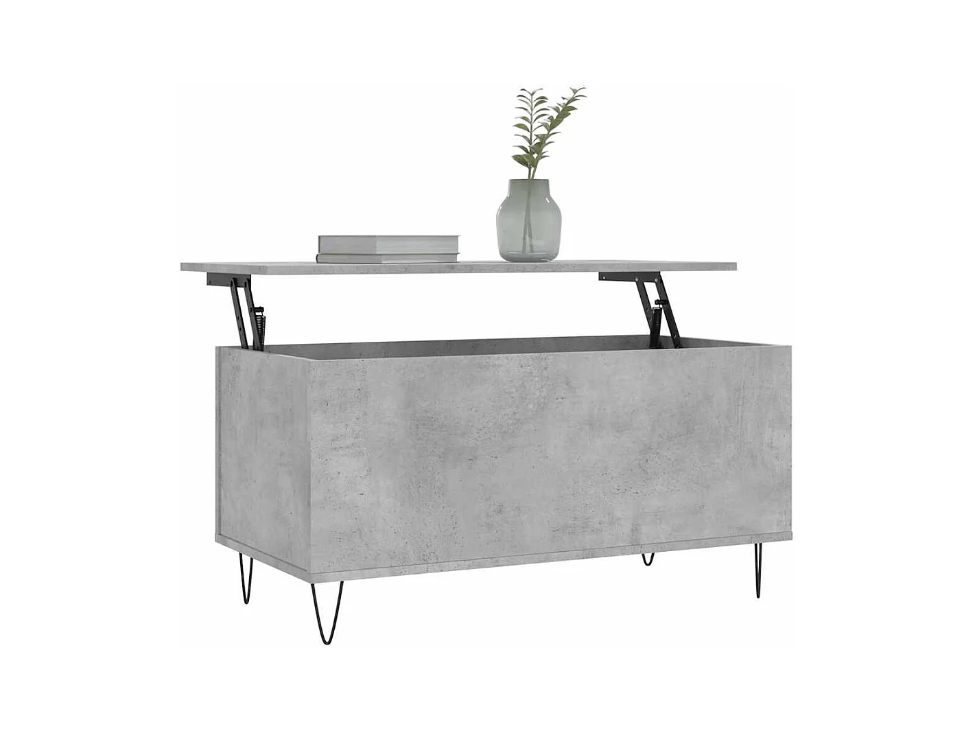 Mesa de centro | Mesa auxiliar superficie de vidrio acero negra 78,5x40x45 cm SHL2065