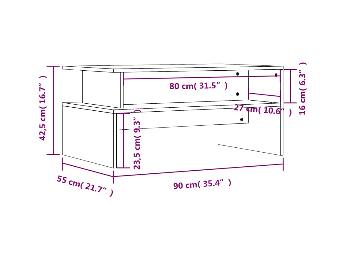 Mesa de centro-Mesa auxiliar acero inoxidable y vidrio 110x45x45 cm SHL2936