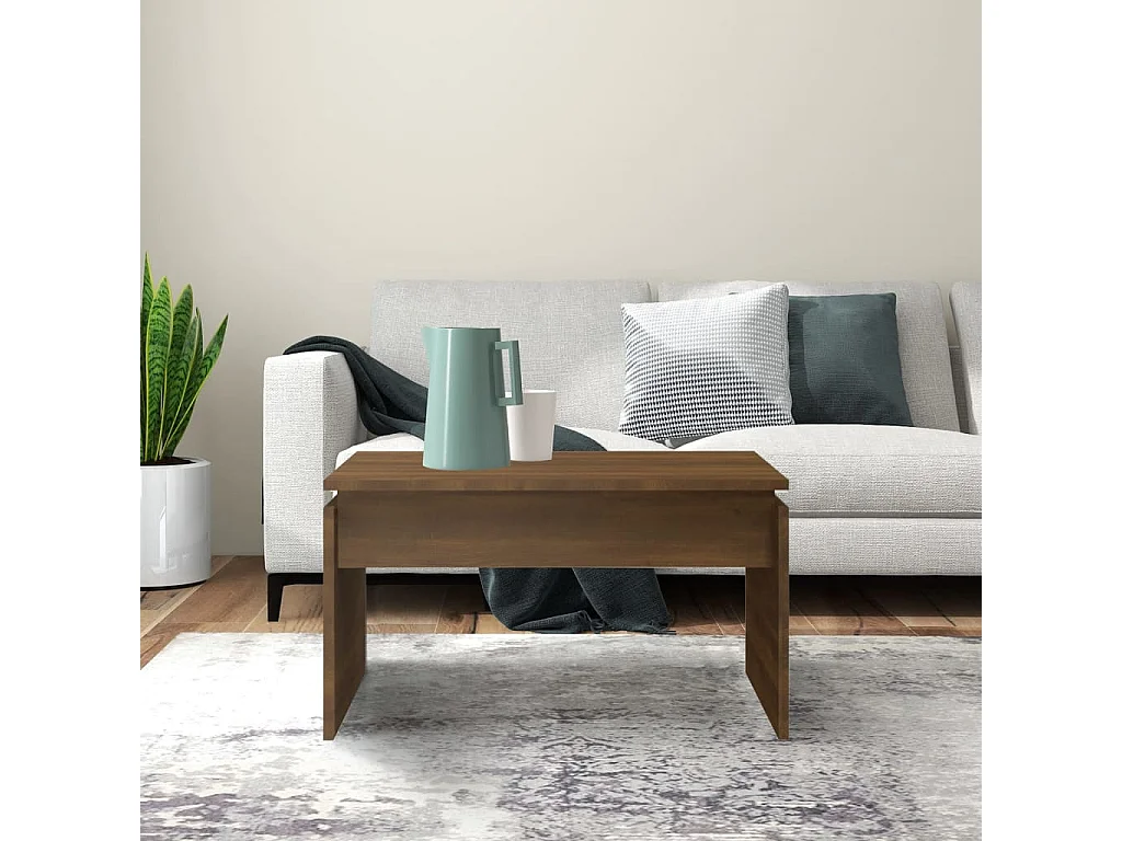 Table basse salon-Table d'appoint Chêne marron 68x50x38 cm Bois d'ingénierie SHL91946