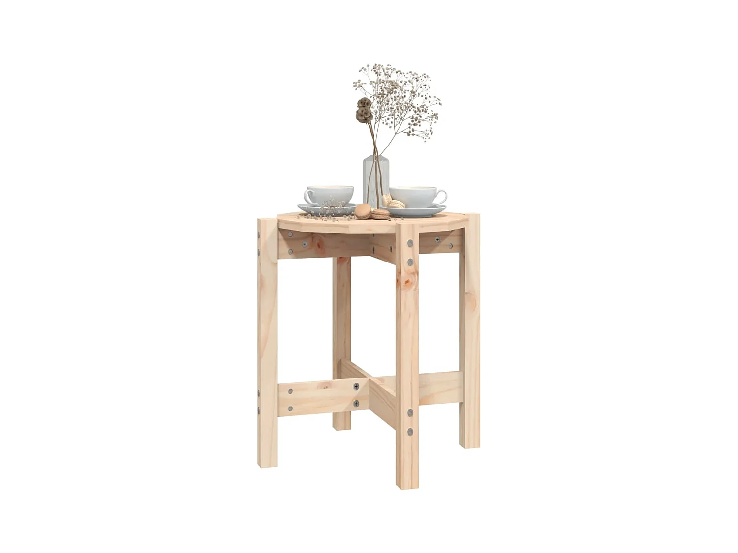 Mesa de centro | Mesa auxiliar madera de ingeniería blanco brillo 50x46x50 cm SHL3853