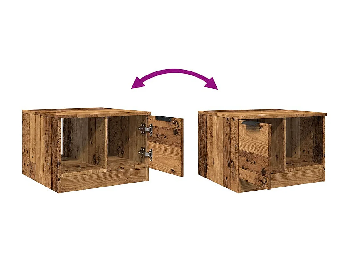 Mesa de centro-Mesa auxiliar SAUDA madera maciza pino color roble 99x55x45 cm SHL3797