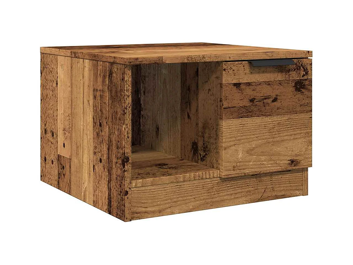 Table basse salon-Table à thé avec rangement vieux bois 50x50x36 cm bois d'ingénierie SHL37757