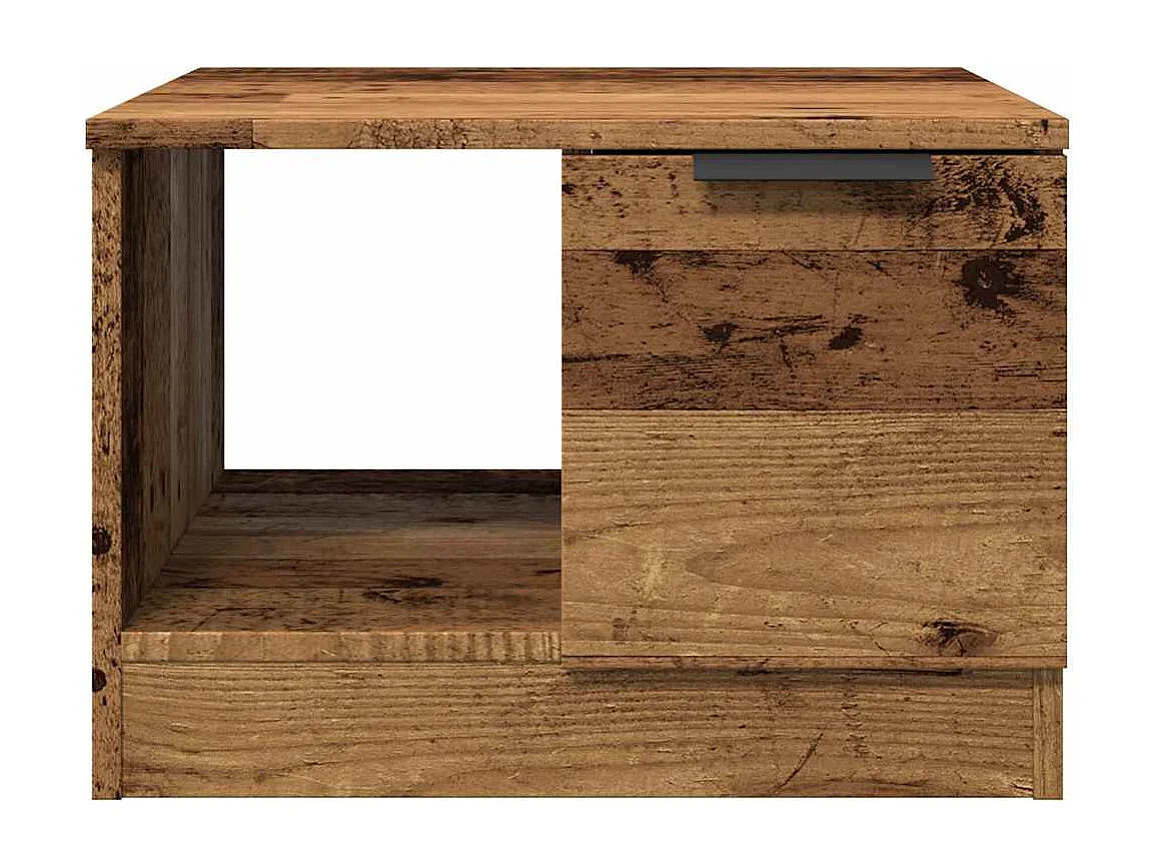 Table basse salon-Table à thé avec rangement vieux bois 50x50x36 cm bois d'ingénierie SHL37757