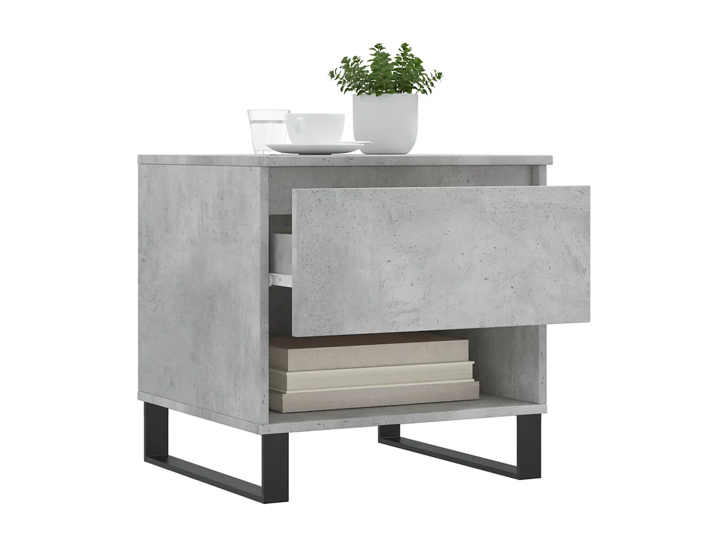 Couchtisch 2er Set-Sofatisch-Beistelltische Betongrau 50x46x50 cm Holzwerkstoff SHL19029