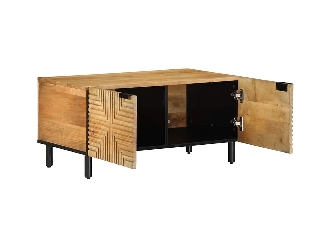 Mesas de centro apilables | Mesitas auxiliares 3 piezas madera de ingeniería negro SHL4726