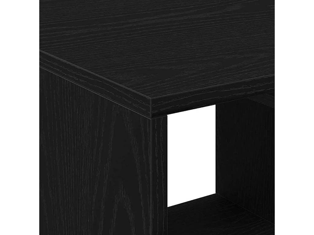 Tavolino da Salotto-Tavolino da Caffè Laterale con cassetto Rovere Nero 90x49x45 cm SHL58061