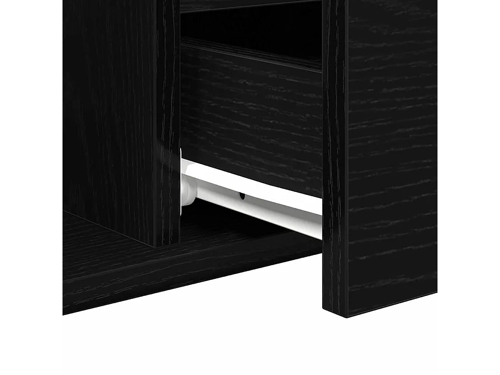 Tavolino da Salotto-Tavolino da Caffè Laterale con cassetto Rovere Nero 90x49x45 cm SHL58061