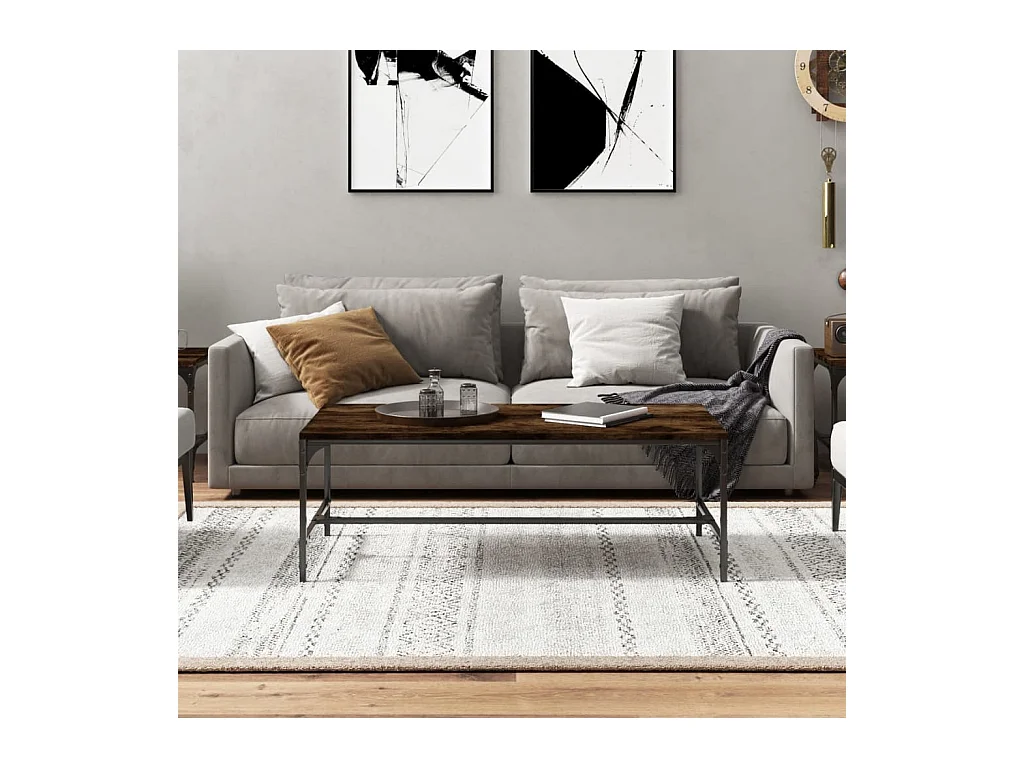 Mesa de centro | Mesa auxiliar madera contrachapada roble ahumado 80x80x36,5 cm SHL4413