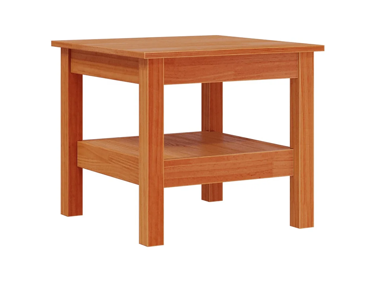 Table basse salon-Table d'appoint cire marron 45x45x40 cm bois massif de pin SHL56030