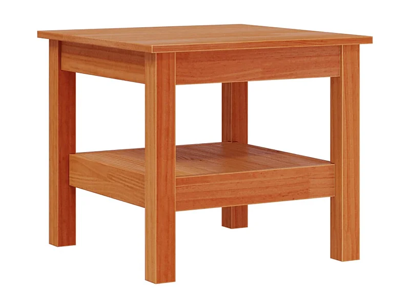 Table basse salon-Table d'appoint cire marron 45x45x40 cm bois massif de pin SHL56030
