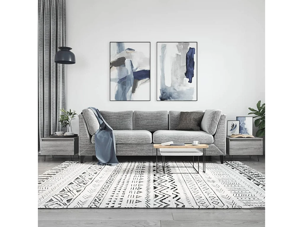 Couchtisch 2er Set-Sofatisch-Beistelltische Grau Sonoma 50x46x35 cm Holzwerkstoff SHL70256