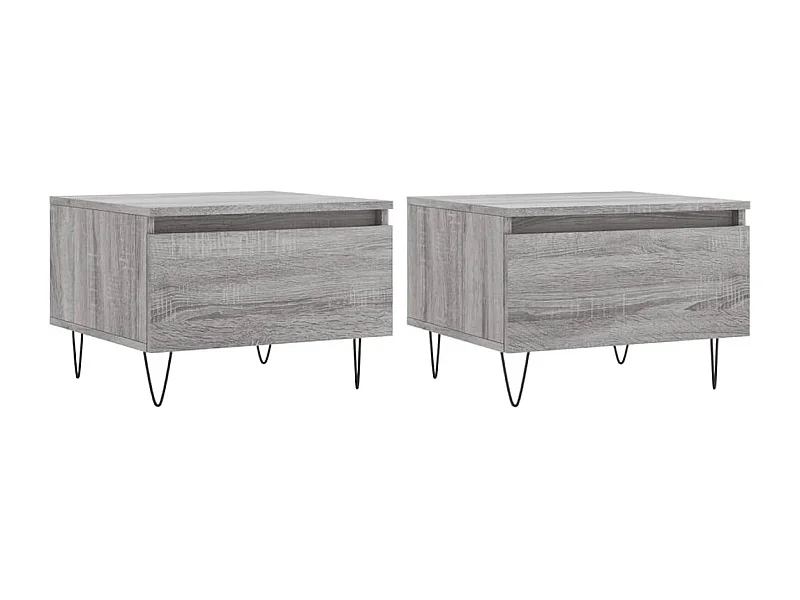 Couchtisch 2er Set-Sofatisch-Beistelltische Grau Sonoma 50x46x35 cm Holzwerkstoff SHL70256