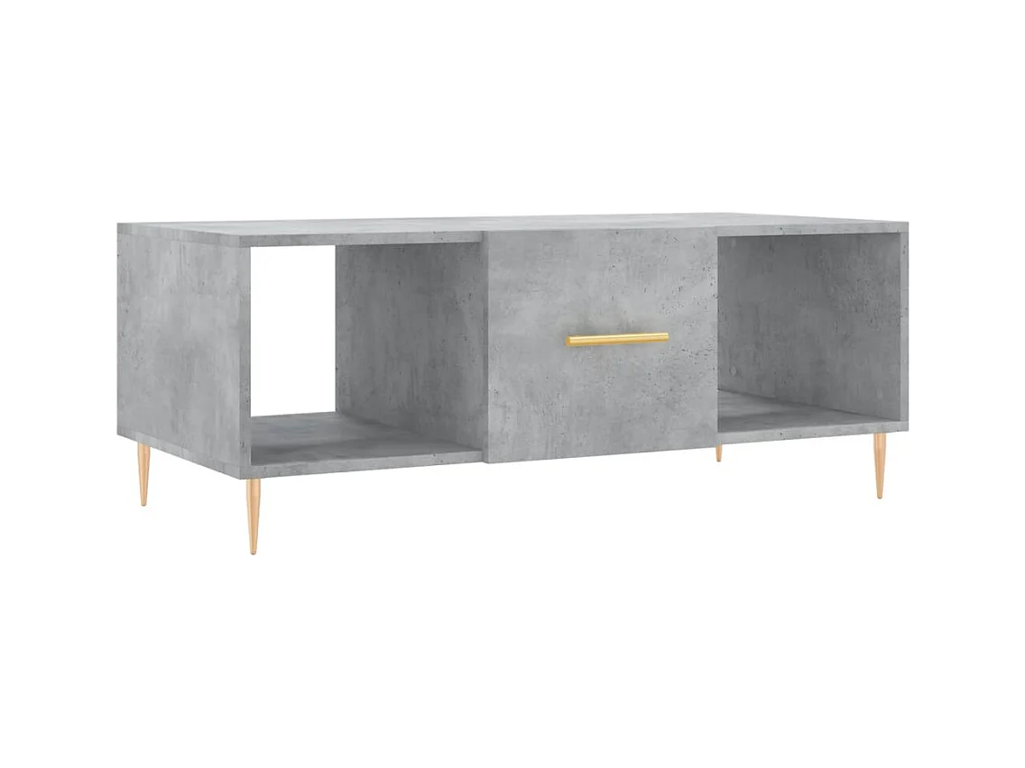 Table basse salon-Table d'appoint gris béton 102x50x40 cm bois d'ingénierie SHL3866