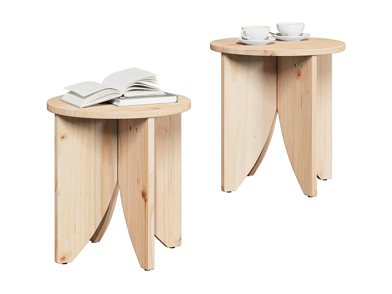 Couchtisch 2er Set-Sofatisch-Beistelltische Natur SHL82893
