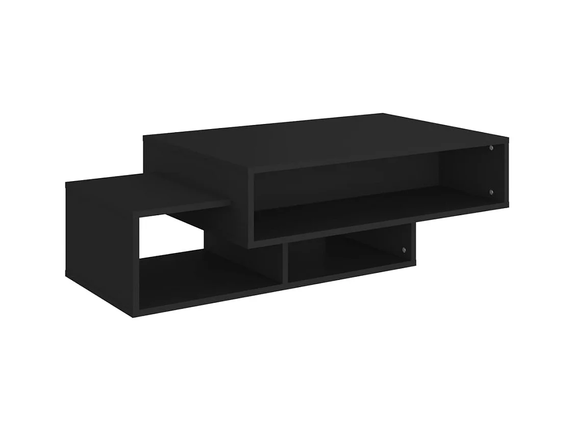Mesa de centro | Mesa auxiliar de madera ingeniería y metal negro 90x57x35 cm SHL4938