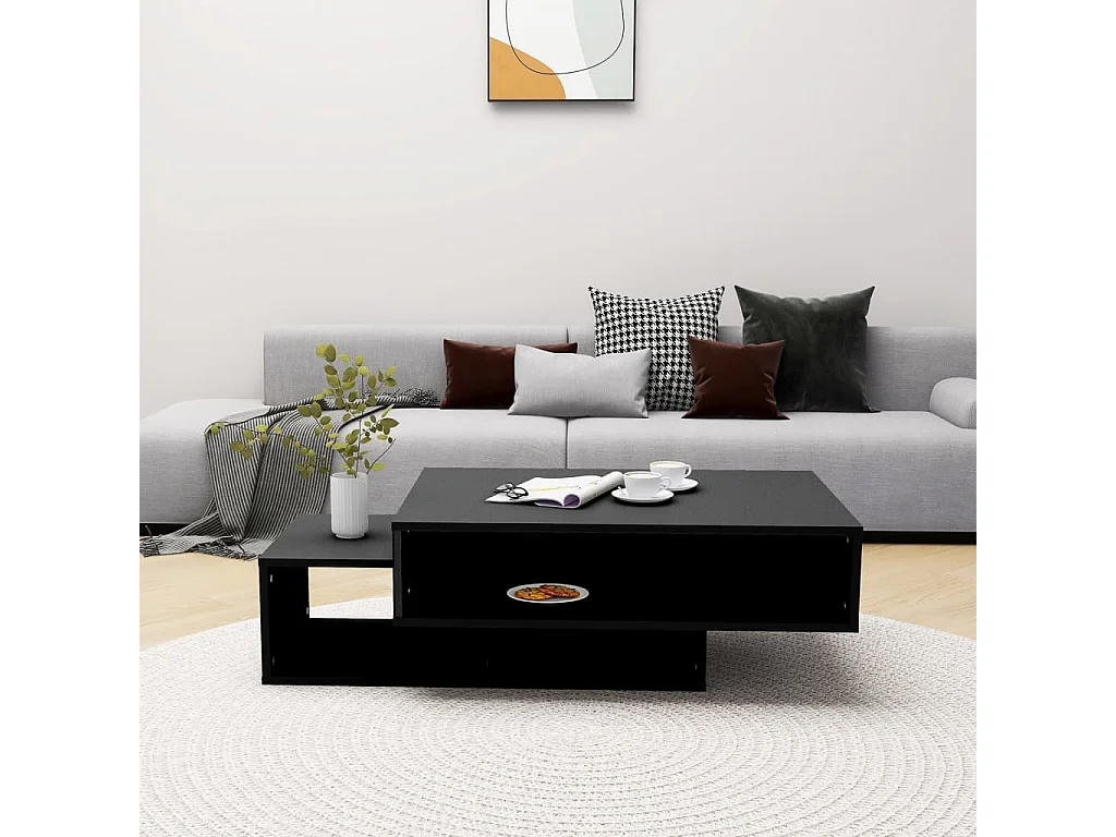 Table basse salon-Table d'appoint Noir 105x55x32 cm Bois d’ingénierie SHL89349