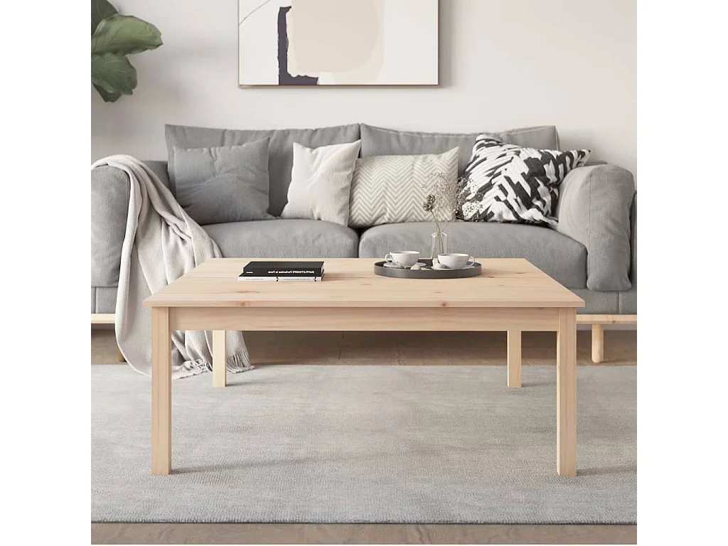 Table basse salon-Table d'appoint 100x100x40 cm Bois massif de pin SHL13984