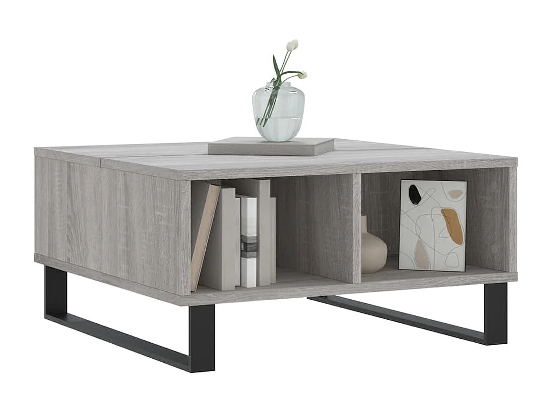 Mesa de centro | Mesa auxiliar madera de ingeniería gris Sonoma 80x50,5x41,5 cm SHL3800