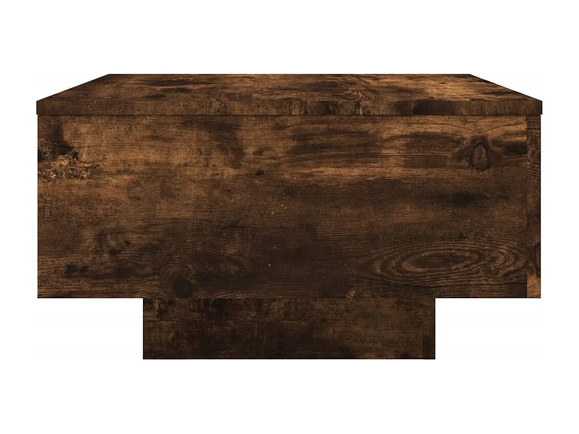 Couchtisch-Wohnzimmertisch-Beistelltische mit LED-Leuchten Räuchereiche 55x55x31 cm SHL37532