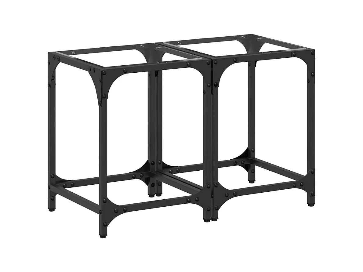 Tables basses salon-Tables d'appoint avec dessus en verre transparent 2 pcs acier SHL32893