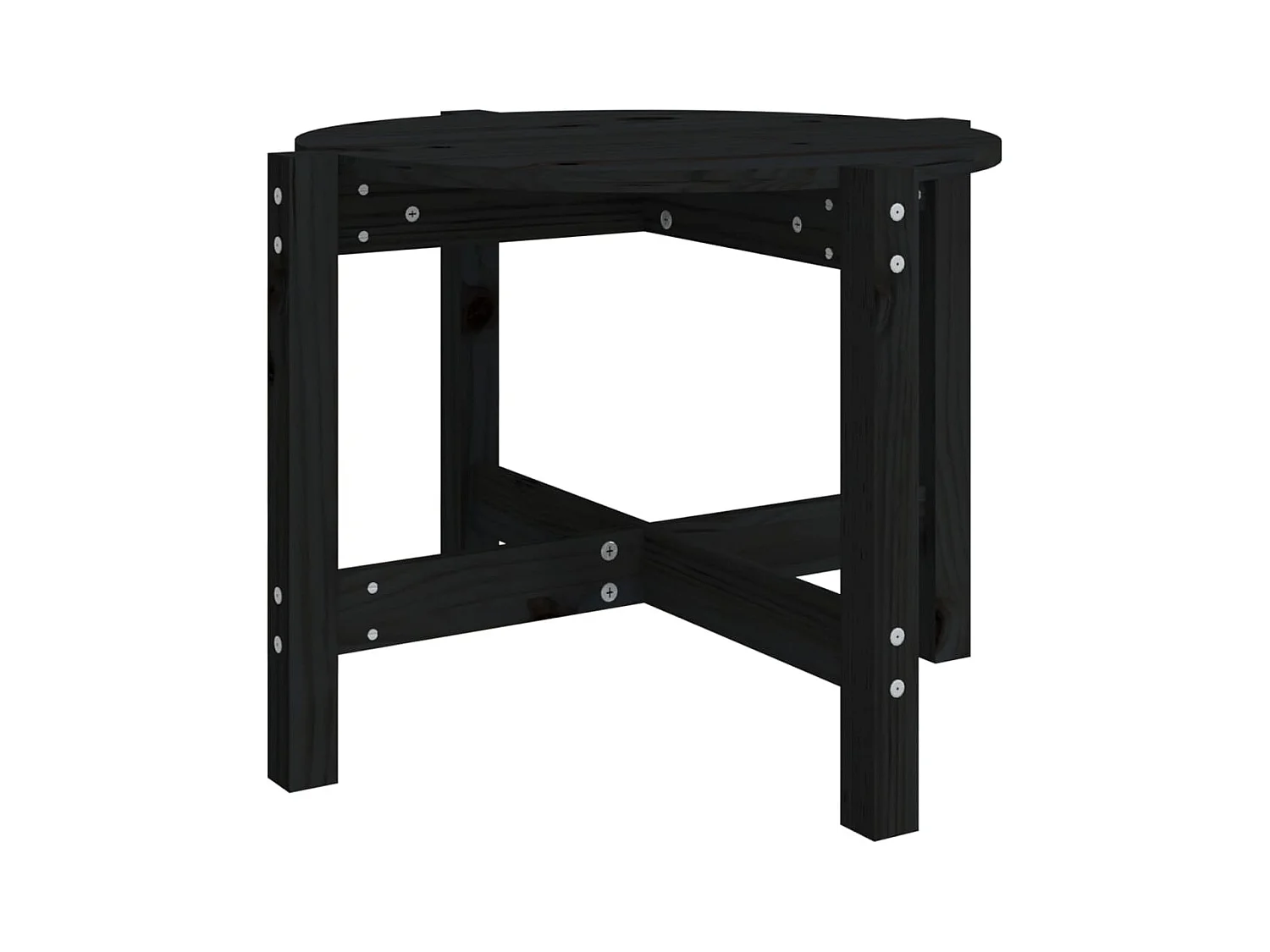 Table basse salon-Table d'appoint Noir Ø 62,5x45 cm Bois massif de pin SHL55813