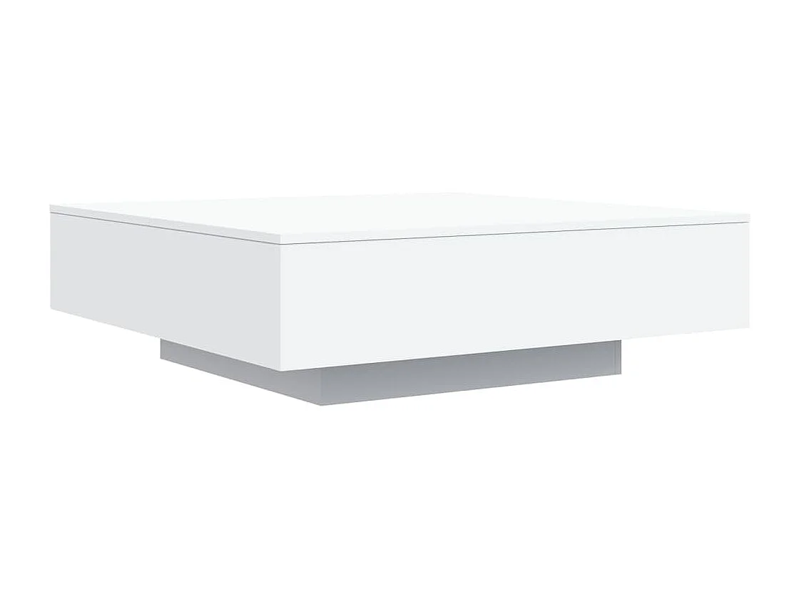 Couchtisch-Wohnzimmertisch-Beistelltische mit LED-Leuchten Weiß 100x100x31 cm SHL44669