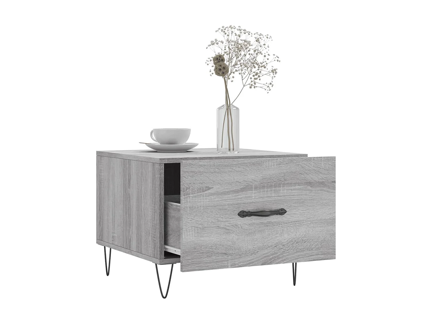 Table basse salon-Table d'appoint Sonoma gris 50x50x40 cm Bois d'ingénierie SHL279