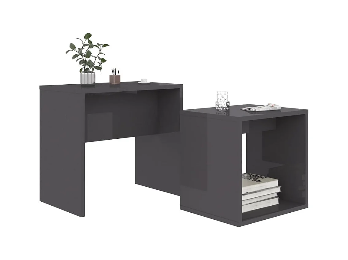 Mesa de centro | Mesa auxiliar con luces LED negro 90x50x40 cm SHL2596