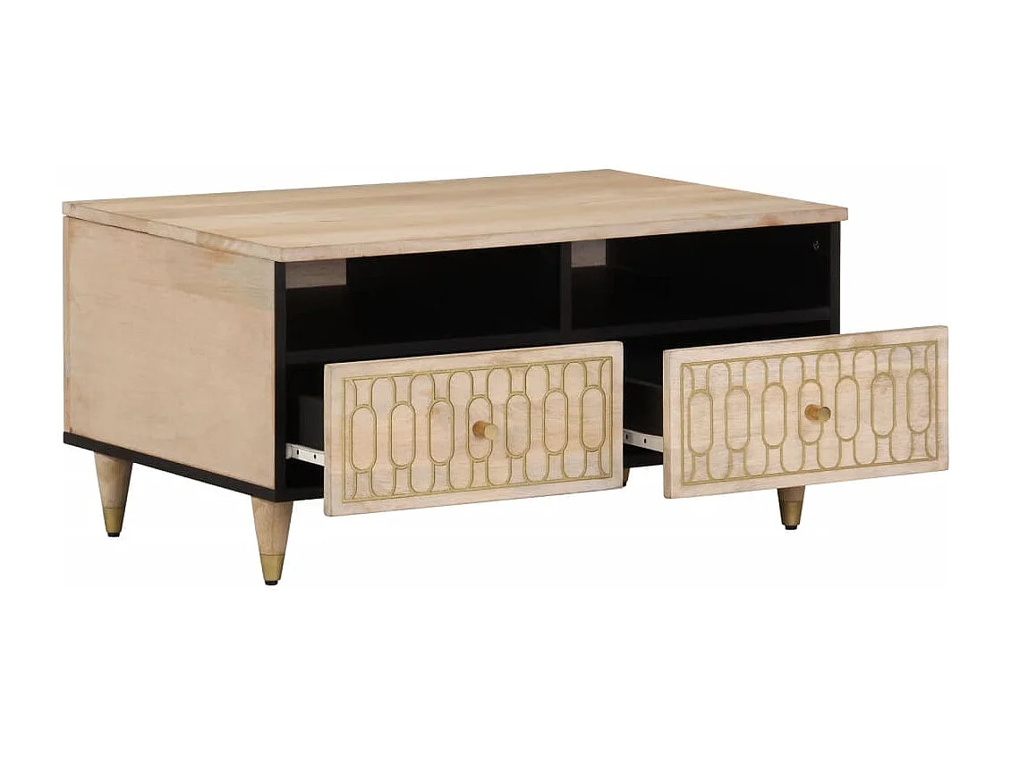 Couchtisch-Sofatisch-Beistelltische 80x54x40 cm Massivholz Mango SHL19479