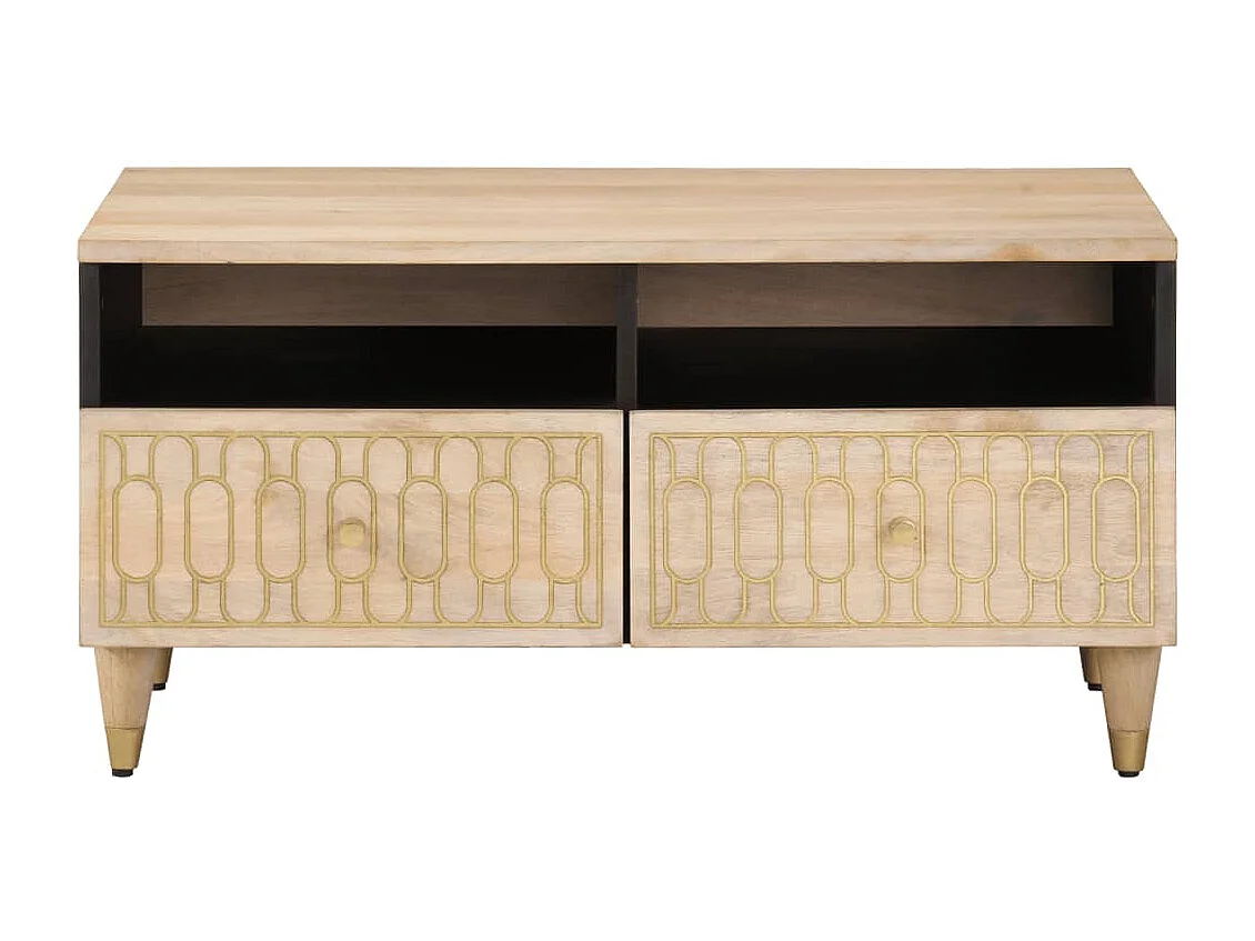 Couchtisch-Sofatisch-Beistelltische 80x54x40 cm Massivholz Mango SHL19479