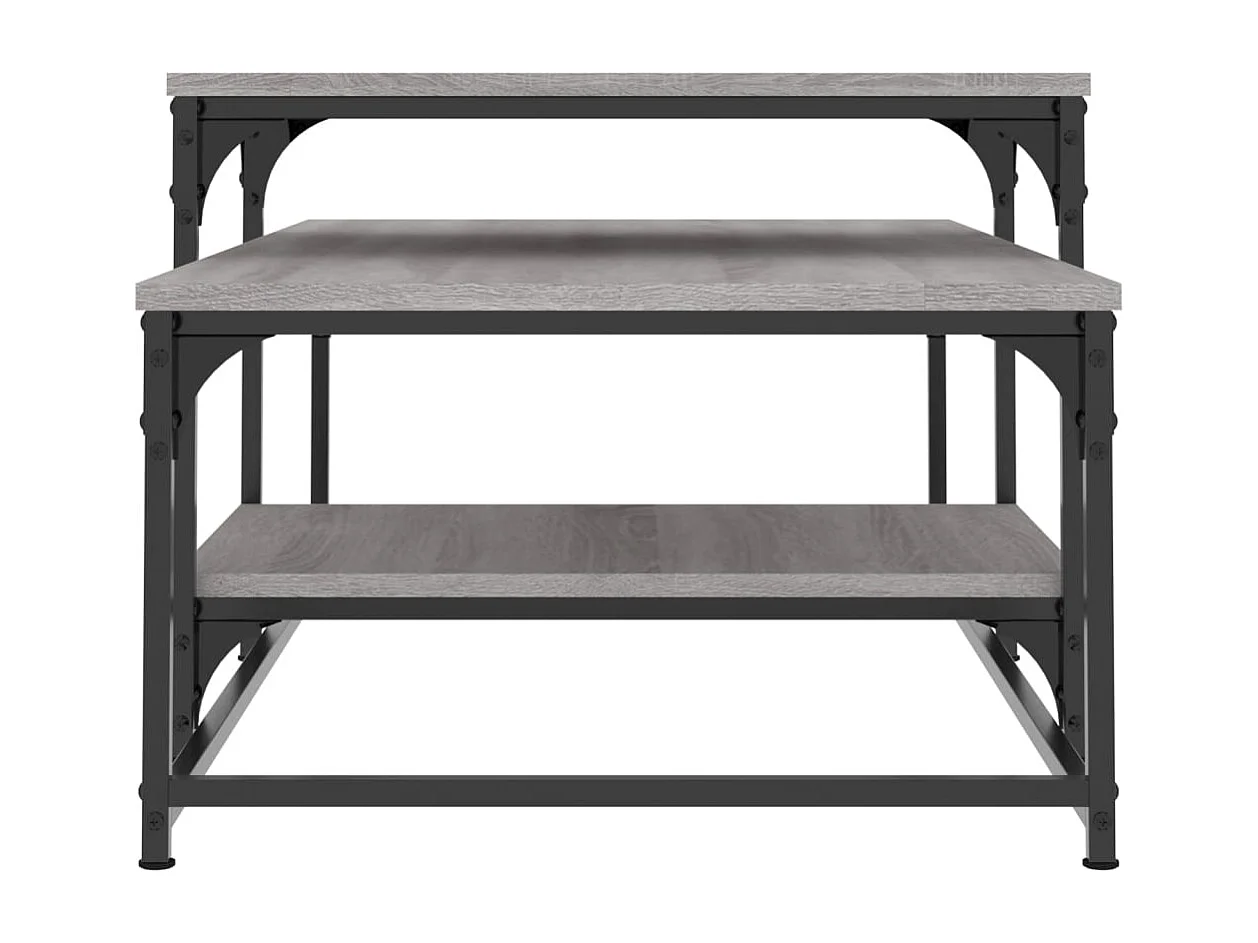 Mesa de centro | Mesa de apoio 102x60x45 cm derivados madeira cinzento sonoma