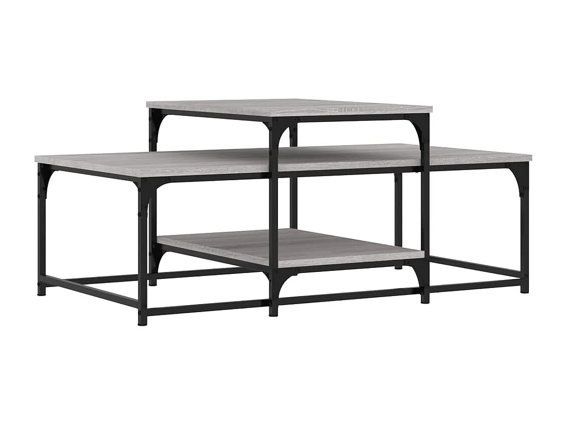 Mesa de centro | Mesa de apoio 102x60x45 cm derivados madeira cinzento sonoma