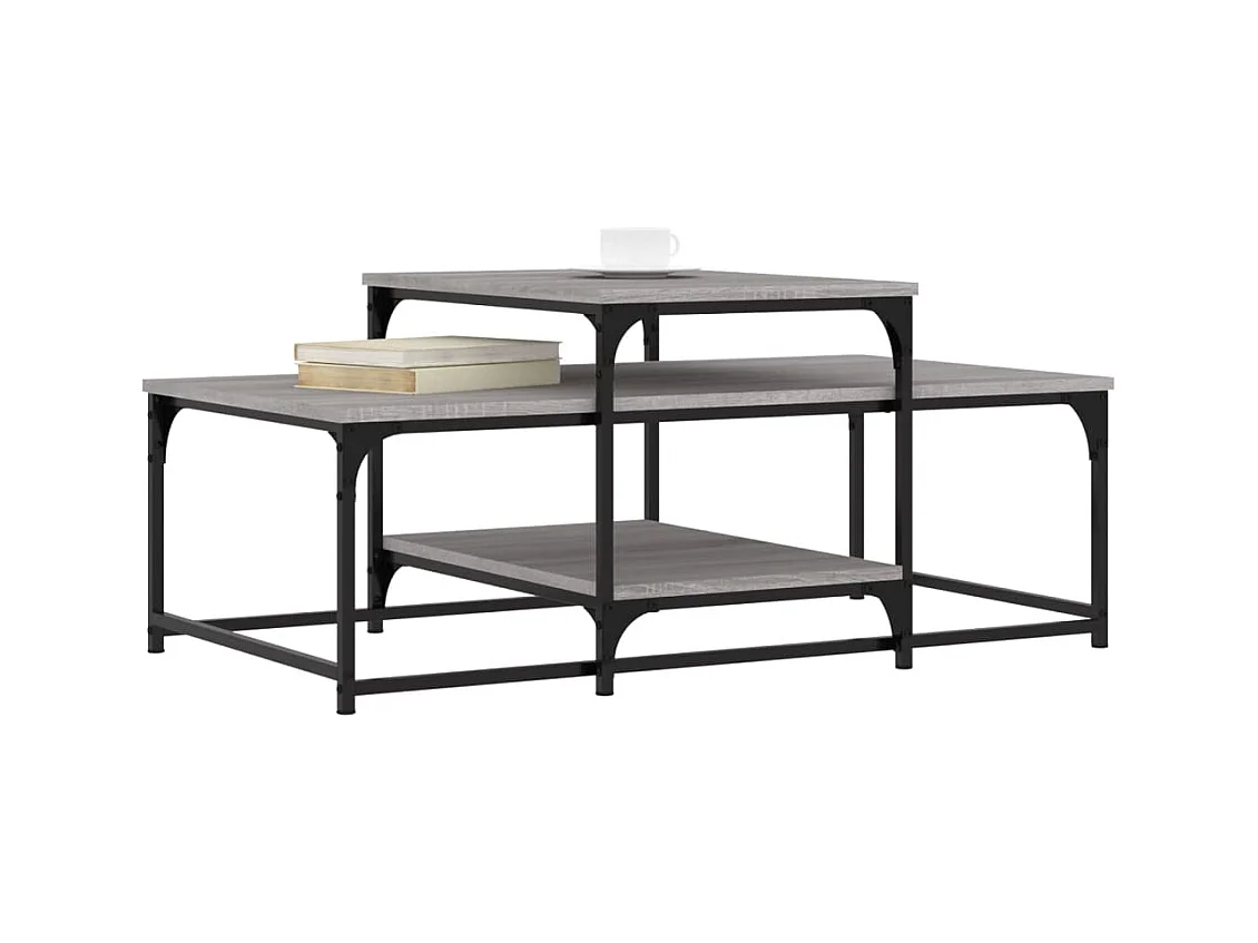 Mesa de centro-Mesa auxiliar blanco brillante 80x80x42 cm SHL1528